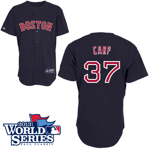 Mike Carp #37 MLB Jersey-Boston Red Sox Men's Authentic 2013 World Series Champions Road Baseball Jersey
